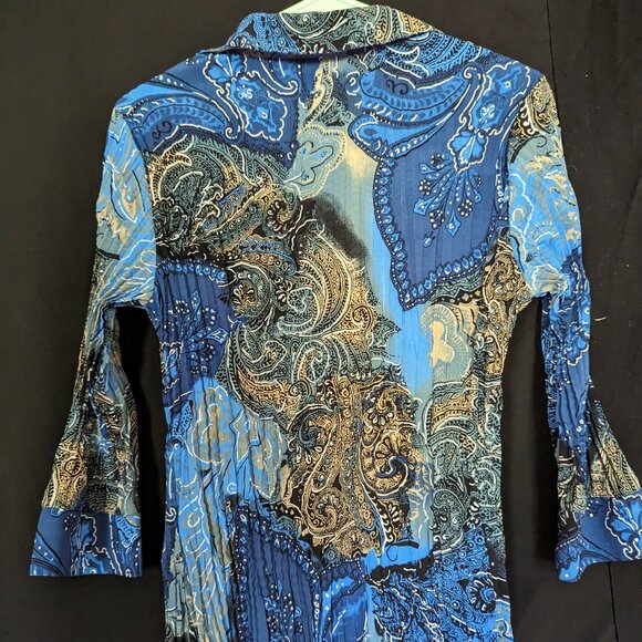 Apt. 9 blue crinkle blouse size M - Picture 2 of 5